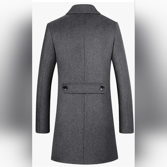 grey pea coat - Picture 2 of 9